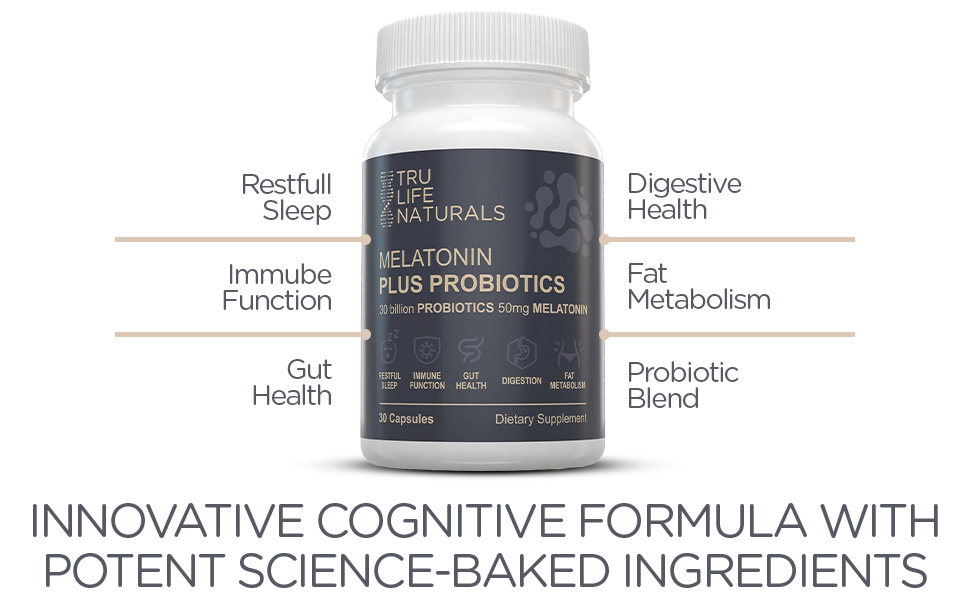 Amazon Product images: MELATONIN PLUS PROBIOTICS 3d animation branding graphic design logo