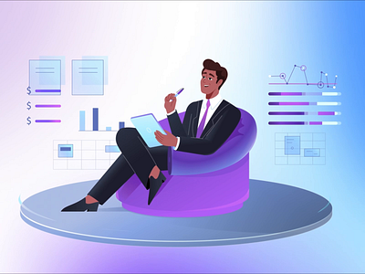 data analytics 2d animation after effects animation character data analytics gif motion graphics