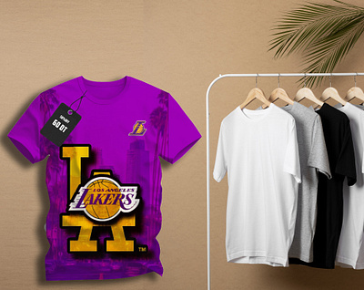 T-shirt design for lakers fans 💜 branding graphic design