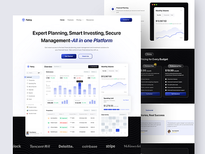 Landing Page Finance Dashboard clean dahsboard design finance landing landingpagedesign minimalism modern ui ux