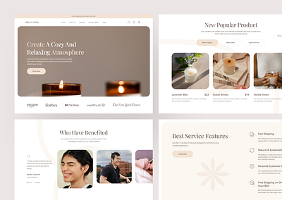 Reloa Zopa - Aromatherapy Candle Landing Page aesthetic aromatherapy branding candle candlelight design ecommerce homepage landingpage marketplace minimalist online store product scent shop ui ux web design website