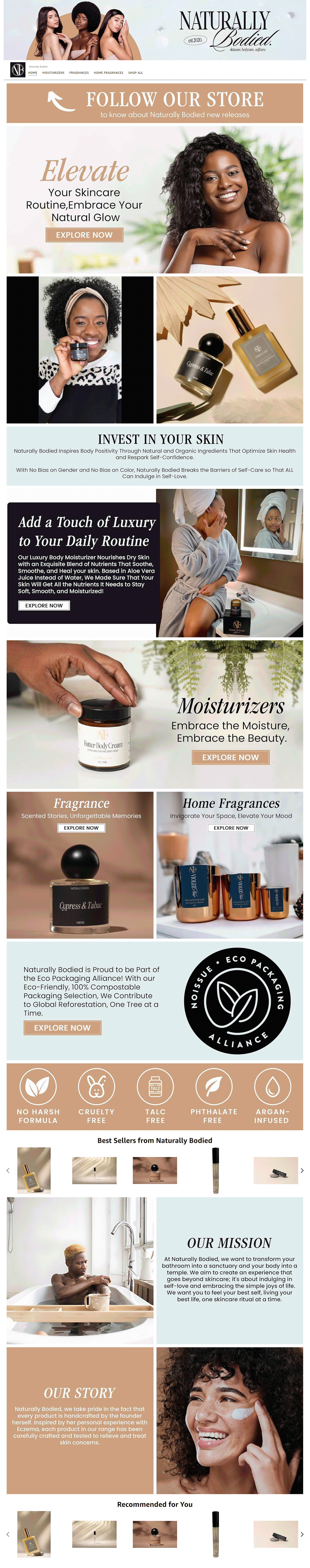Amazon A+ Content & Storefront: Naturally Bodied amazon product photos