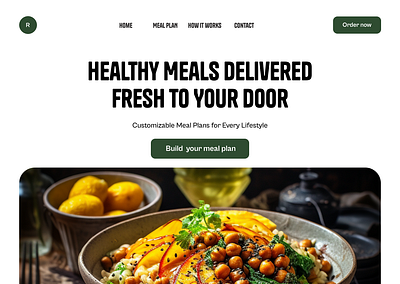 Meal prep service landing page button cta design figma food landing page meal new trending ui ux webdesign website design