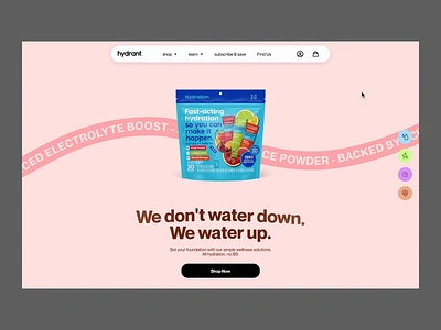 E-commerce Drink Website Animation animation colorful drink e commerce e commerce website ecommerce ecommerce design ecommerce website fnb landing page shop shopify store ui web web animation web design web designer webflow website