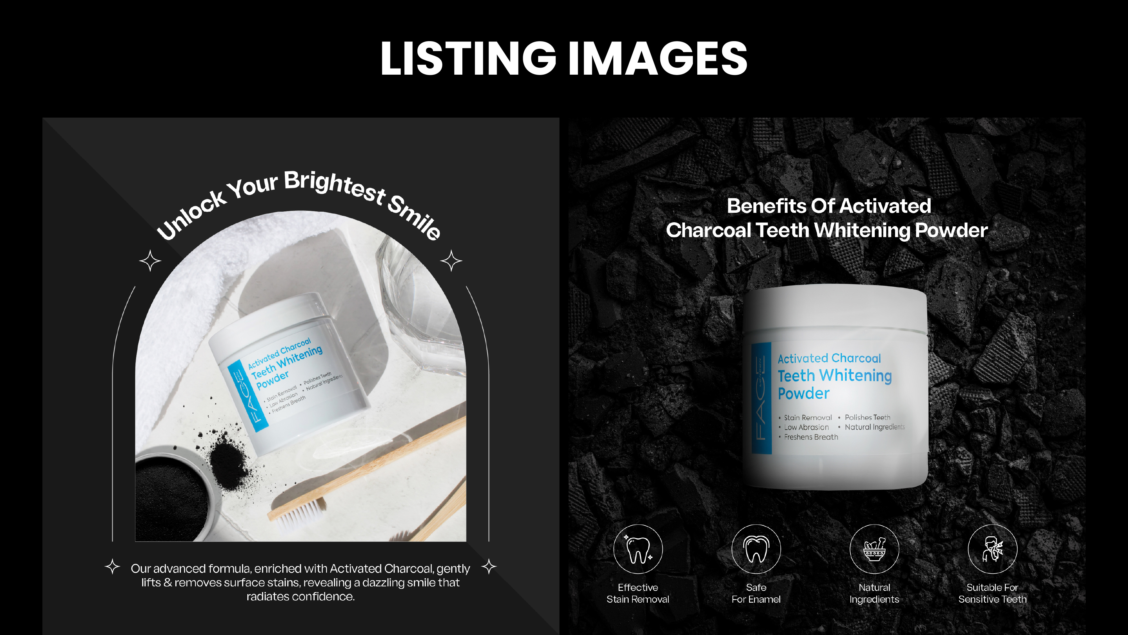 Amazon listing images and Amazon a+ content: FACE amazon product photos