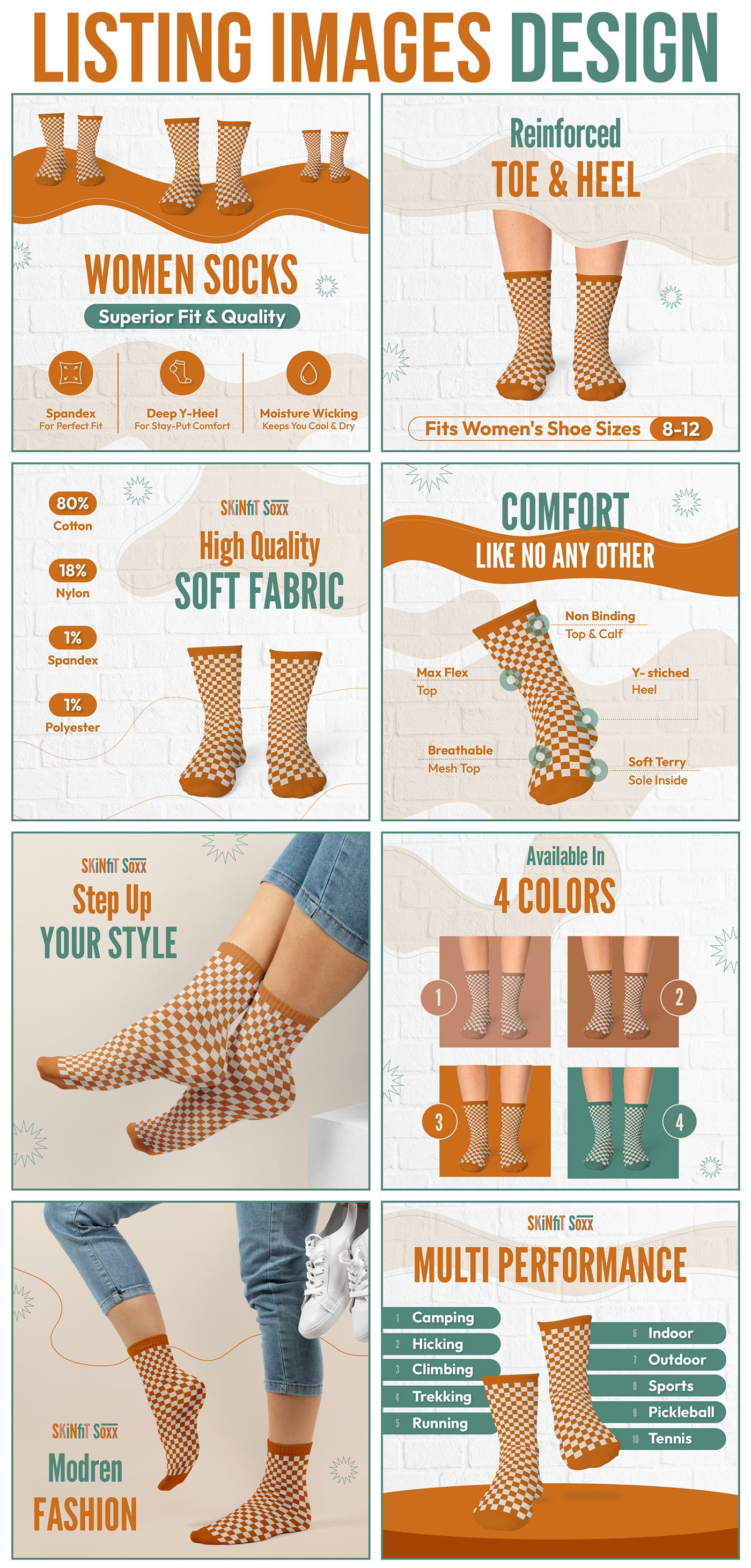 Amazon Listing images & A+ Content: Socks amazon product photos