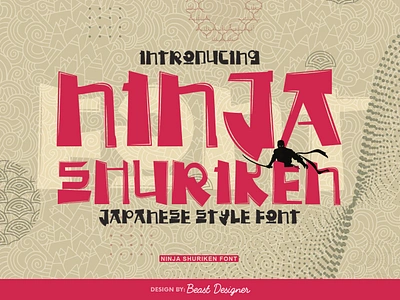 Ninja Shuriken Font - Japanese/Chinese Style Font chinese font font fonts japanese font ninja font ninja shuriken font shuriken