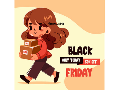 Black Friday Banner with Happy Girl banner black cheerful christmas customer discount friday girl happy holiday price promote promotion sale sales season shopping store thanksgiving tradition