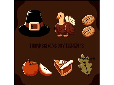 Turkey Set with Thanksgiving Elements america autumn canada celebration day decoration dinner elements festival food gathering holiday leaves pumpkin season set symbol thanksgiving traditional turkey