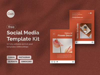 Free Canva Social Media Template Kit canva editable template canva template instagram free templates freebie graphic design instagram feed design instagram portrait template kit instagram post design social media design social media designer