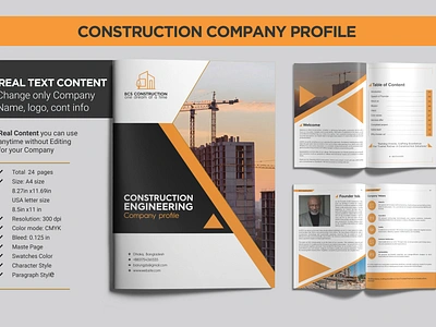 Construction Company Profile brochure brochuredesign companyprofile constructioncompanyprofile profile