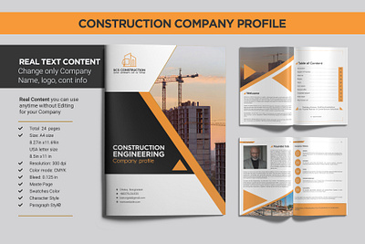 Construction Company Profile brochure brochuredesign companyprofile constructioncompanyprofile profile