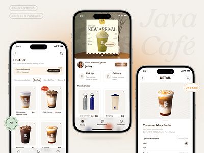 Java Café | Coffee App Design app art cafe card clean coffee app coffee shop delivery food and drink food app food app ui food delivery app graphic design logo mobile mobile app order restaurant app shopping ui