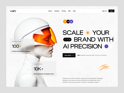 Logify - Artificial Intelligence Website ai artificial intelligence design homepage landing page tech technology ui ux web web design website website design