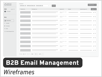 B2B Email Management Application Wireframes product design ui ux design wireframe