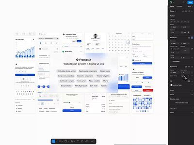 Frames X: Web design system & Figma UI kits branding customize dark mode design design system design tokens figma interface ui ui kit ux variables