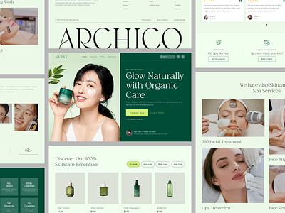 Skincare Product Website beauty beauty product cosmetic cosmetology e com website e commerce e shop elegant glamour landing page makeup minimal natural personal care product product website shopify template skincare template web design