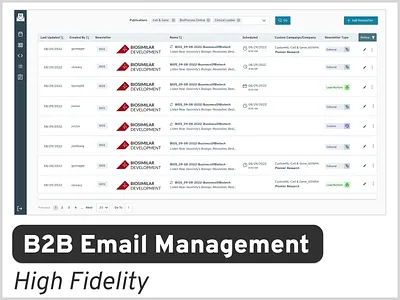 B2B Email Managemet High Fidelity Designs high fidelity material design product design