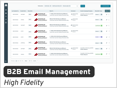 B2B Email Managemet High Fidelity Designs high fidelity material design product design