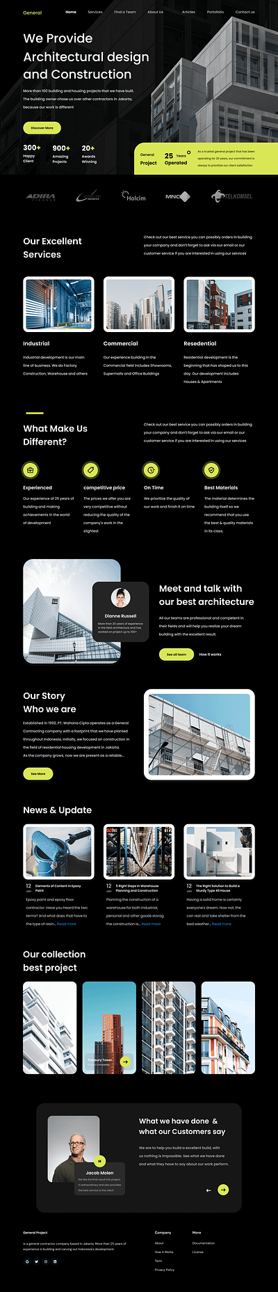 Modern Architectural Designs landingpage redesign website