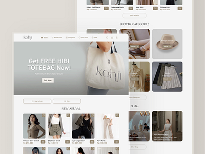 Kohji Fashion Store ai rida amrliana clean layout e commerce elegant interface fashion retail website fashion strore intuitive kohji official store luxury fashion ui luxury ui minimalist modern ui product showcase responsive web design shopping ui trendy design ui design web aesthetics web app website