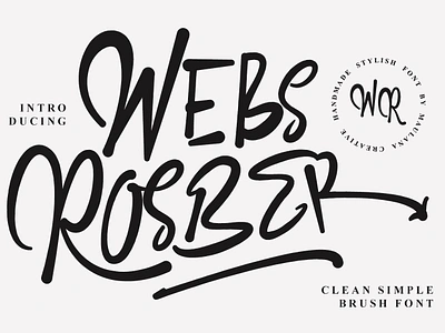 Webs Rosber Clean Simple Brush Font animation branding design font fonts graphic design illustration logo nostalgic ui