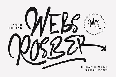 Webs Rosber Clean Simple Brush Font animation branding design font fonts graphic design illustration logo nostalgic ui