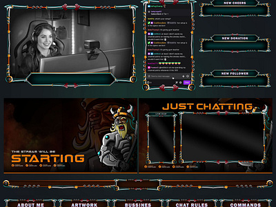 Viking Cyborg Overlay Package - Esport Overlay Viking overlay pack design