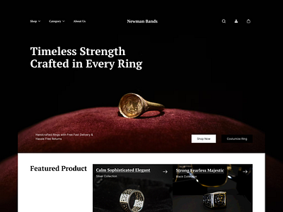 Redesign Newman Bands E-Commerce Website best design branding dark design ecommerce graphic design jewelry luxury minimalism modern ring simple ui ui ux ux web design