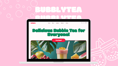 Daily UI Day 3: Landing Page branding bubbletea dailyui landingpage ui