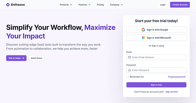 SaaS Product Hero Section with Seamless Sign-Up & Call-to-Action autolayout branding ctabuttons design figmadesign illustration responsivedesign ui uidesign uxdesign