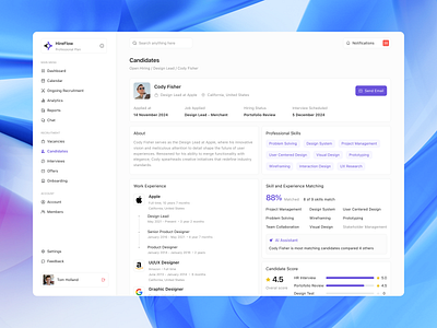 📑 HireFlow, AI-Powered Recruitment Dashboard ai ai assistant clean employee recruitment ui uiux website