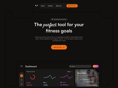 Vitalize - Fitness Platform Landing Page ui