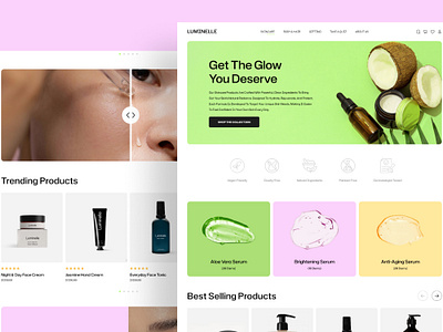 Skincare Landing Page Website design minimal modern product ui skincare theme ui ui design ux website