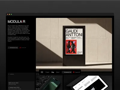 Modular - Portfolio Site bento branding dark mode futuristic modular personal portfolio ui website
