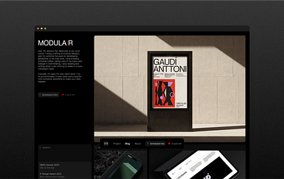 Modular - Portfolio Site bento branding dark mode futuristic modular personal portfolio ui website