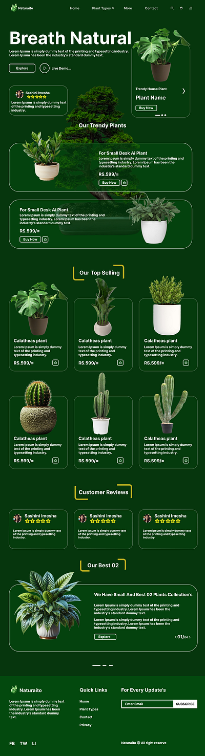 Plants Selling Website design figma ux website