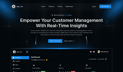 Impakt landing page product design ui website design