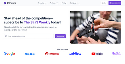 Modern SaaS Newsletter Hero Section Design – Boost Engagement! design template figma figmadesign hero section responsivedesign ui uidesign uxdesign website template