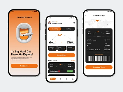 Flight Booking App airline airplane boarding pass booking app figma flight mobile app tickets ui