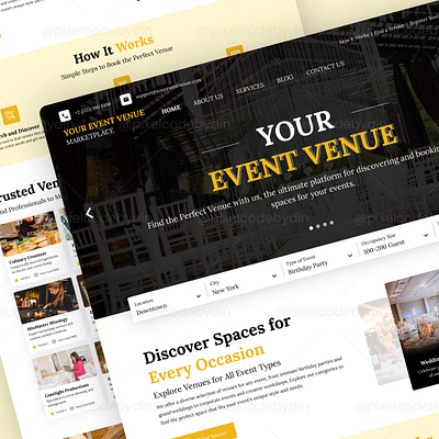 🎉 Your Event Venue - Website Design branding cleandesign design flexiblevenues ui uidesign uiuxdesign userexperience userfriendlydesign userinterface uxdesign webdesign websitedesign