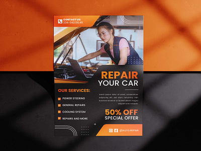 Automovite car repair flyer design automotive automotive flyer brochure brochure design car mechanic car repair car service car service shop flyer flyer design graphic design mechanic mechanic flyer print design