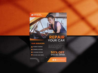 Automovite car repair flyer design automotive automotive flyer brochure brochure design car mechanic car repair car service car service shop flyer flyer design graphic design mechanic mechanic flyer print design