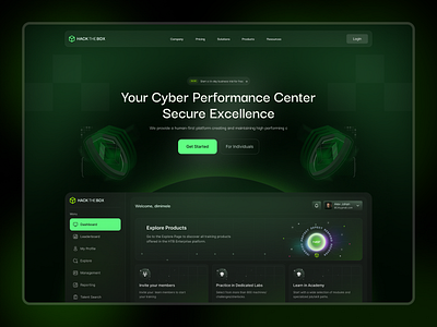Hack The Box - Cyber security Landing page agency cloud cyber security cybersecurity data analytics hacker hosting landing page metaverse network security protection proxy social security software development technology uiux vpn web design web3 website