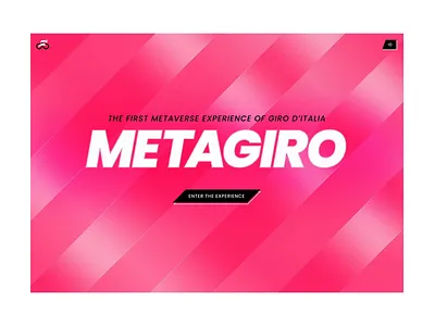 Metagiro after effects animation blend mode bycicle cycling figma giro giro ditalia gradient menu pink poppins poster race sidebar sound ui vindar web design web experience