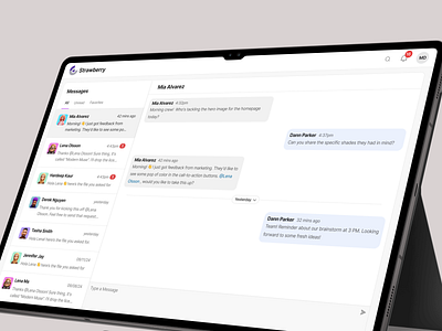 Chat App - Message UI chat app chat ui chat web app design desktop app message ui messages messenger minimal design product design saas product ui ux ux design web app web application