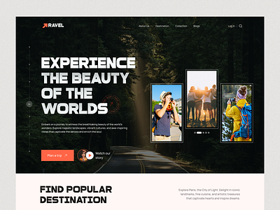 Travel landing page for website agency booking clean design designer home page landing page minimal modern tourism travel trip uidesign uiux web website website design