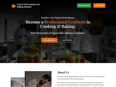 Cooking and Baking Institute Website branding graphic design interaction design typography ui ux design website design