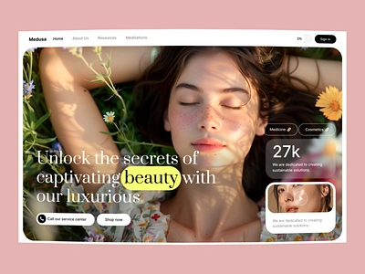 Beauty and Cosmetics Website branding design e commerce landing page ui ux web design