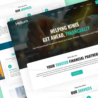 💼 Helium Financial Planning & Investment - Website Design branding cleandesign design financialwebsite ui uidesign uiuxdesign userexperience userfriendlydesign userinterface uxdesign webdesign websitedesign